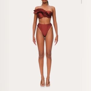 NWT Andrea Iyamah Riva Ruffle Bikini (top-small; bottom-extra small)